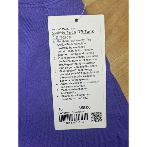 NWT Lululemon Women’s 2023 Swiftly Tech Race back Size 16 - Picture 5 of 9